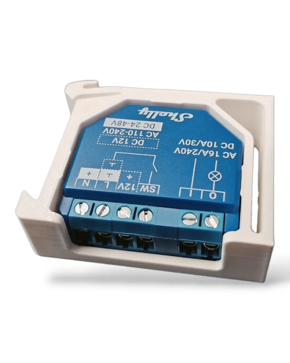 Shelly - DIN-skinne adapter til Gen2 enheder (Shelly Plus I4 I4 DC Plus 1 Plus 1PM Plus 2PM 0-10V Di