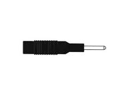 Prof. Bananadapter, 2mm han til 4mm hun, Sort
