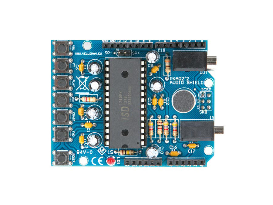 KA02 Audio shield til ARDUINO UNO (byggesæt)