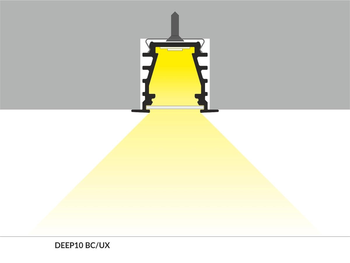 DIOFLEX Alu profil DEEP10 C/UX 2m 23,4x19mm