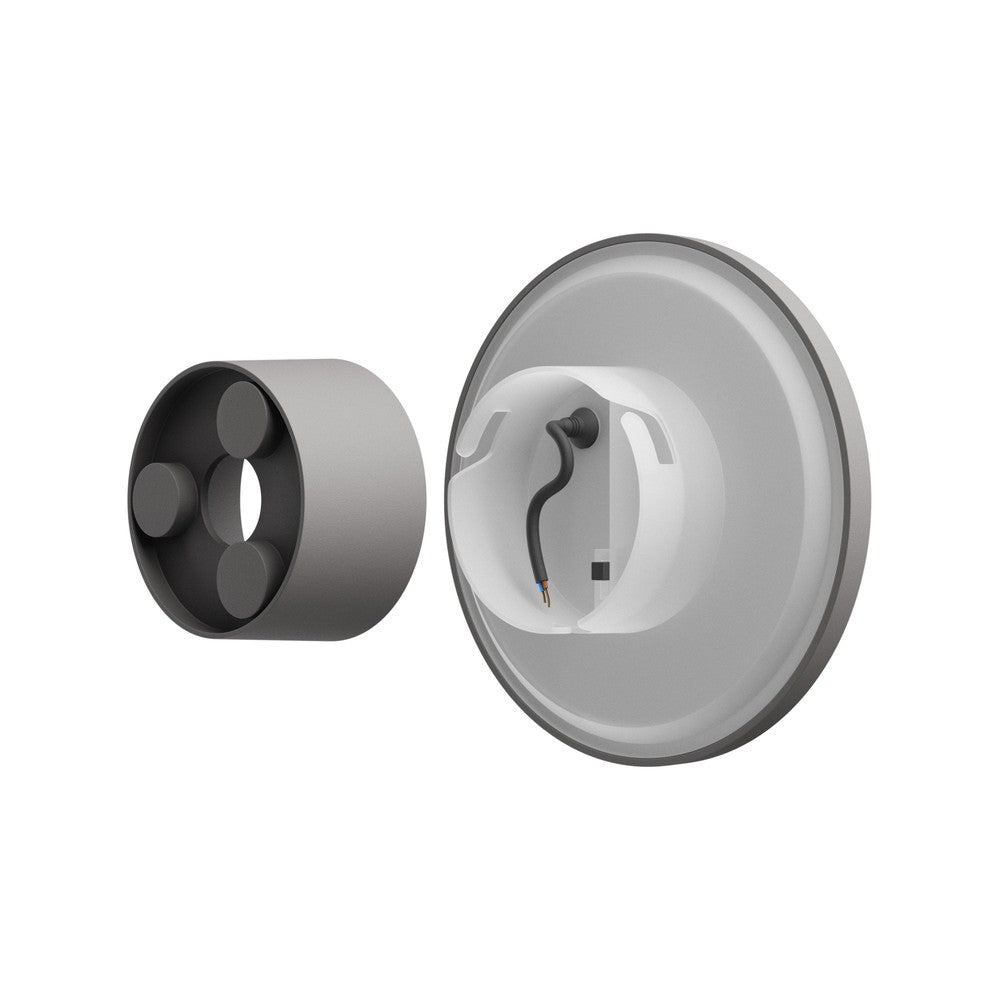 Grå Rund Facadelampe PIATTA 9W CCT 230V IP44 120x47mm - Effekt: 9W, Input: 230V, 700lm, RA80