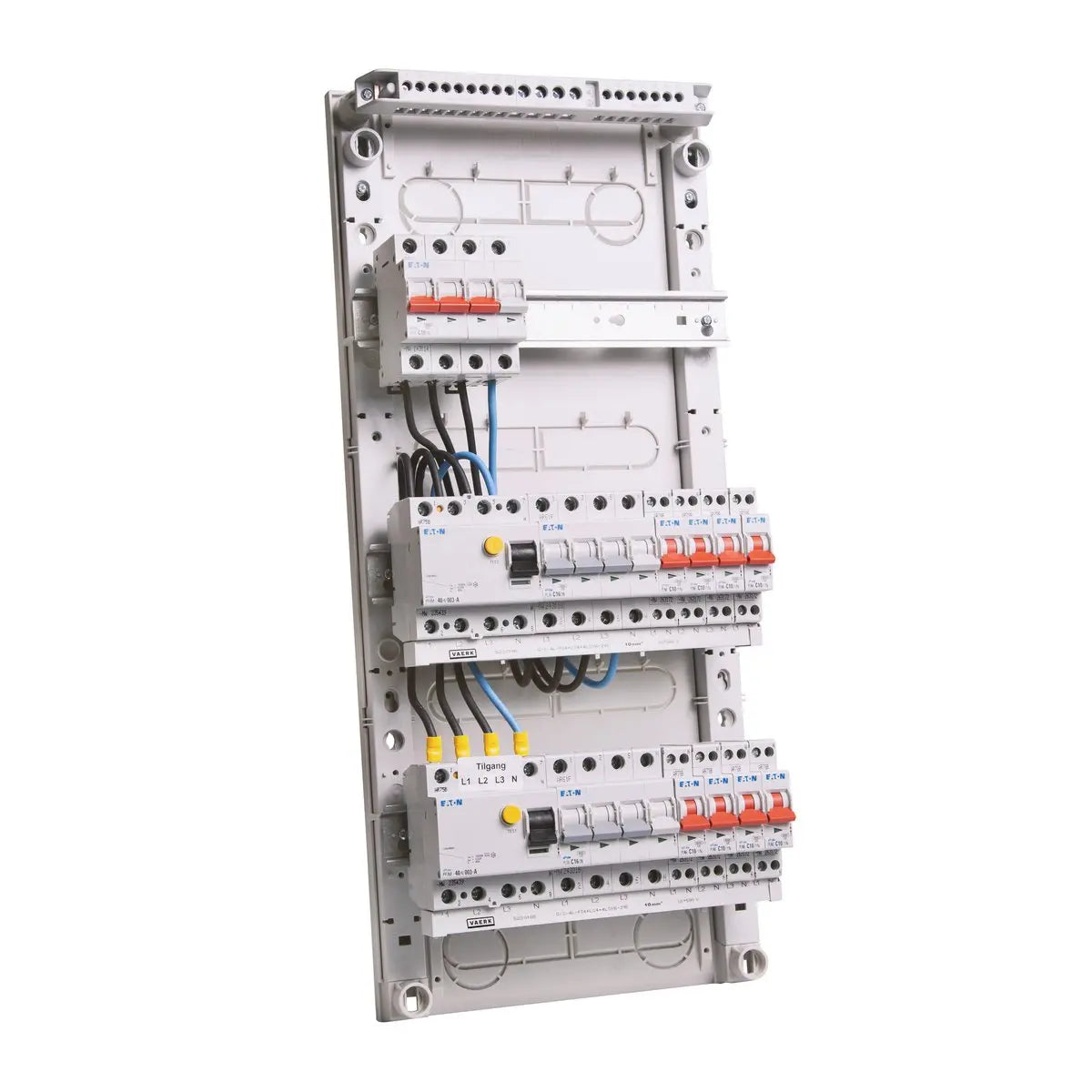 Boligtavle 2 x RCD 3 x kraft 8 x lys + ekstra plads