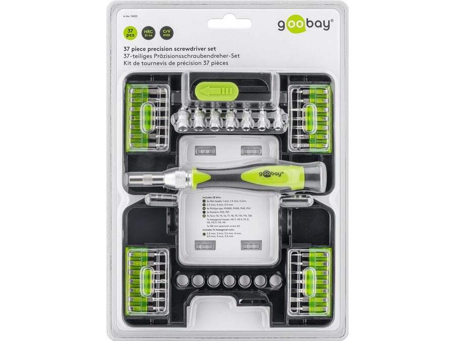 Pærcisions skruetrækkker og bitsæt (37 dele)