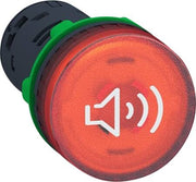 LYDGIVER Ø22 RØD M/LED 24V AC/DC