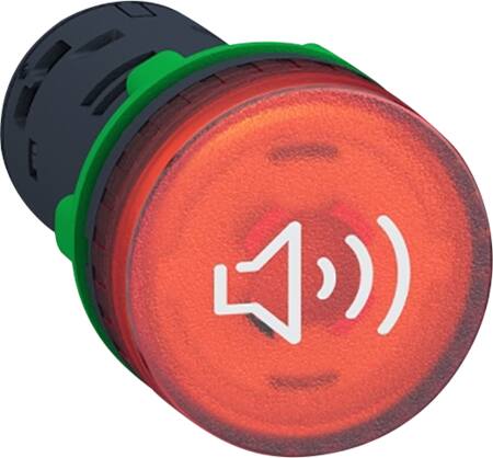 LYDGIVER Ø22 RØD M/LED 24V AC/DC