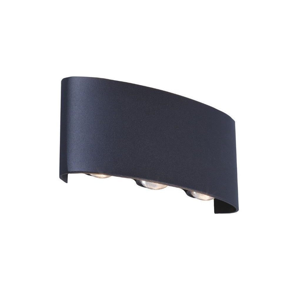 6W LED grå væglampe - Udendørs belysning med IP54 og 230V tilslutning