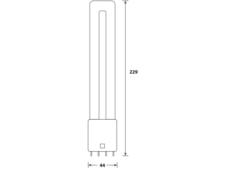 LED PL kompaktrør - 8W (18W), 2G11, AC (830)
