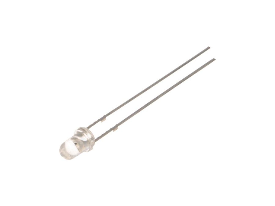 3mm 12V LED - Rund, GUL diffus (1560mcd 30°)