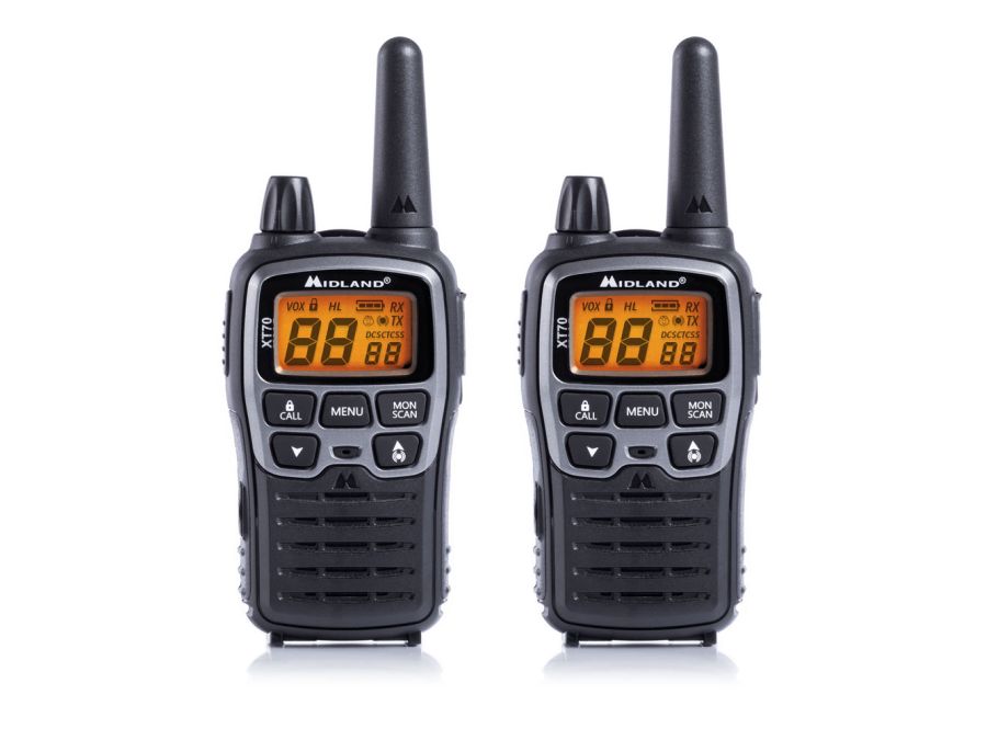 XT70 PMR446 radio m. lader +2 bat. +Clip +Headset (2 pak)
