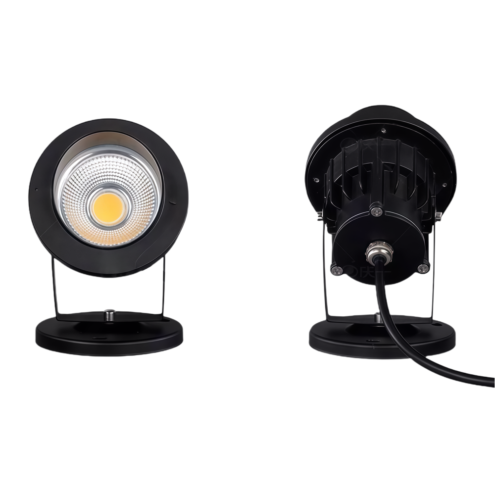 20W LED have lampe med spyd, sort finish og IP65 beskyttelse - velegnet til udendørs brug, 1700lm, RA82, 24V input
