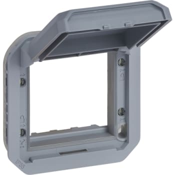 PLEXO 55 IP55 Mosaic adaptor 2 modul grå, gråt klaplåg