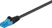 CAT6a patchkabel - U/UTP, halogenfri, CU, Sort (0,25m)