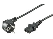 Strømkabel - CEE7/7 90° han > C13 (3pol AC hun) Sort (5m)