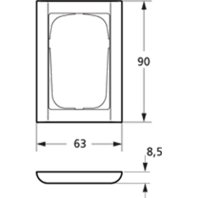 LK Fuga ramme Softline 63 1½m - stålmetallic