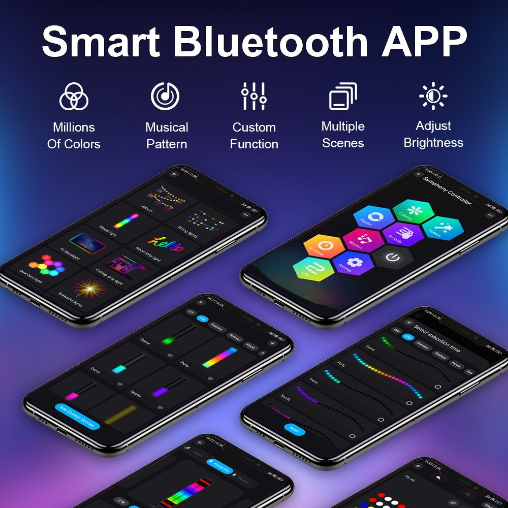 2 stk. RGBIC Ambient Light Bar - 33cm, Bluetooth, Effekt: 5W, Input: 5V USB