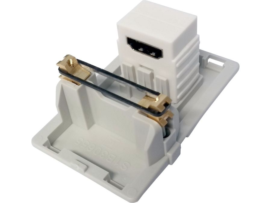 FUGA HDMI vægdåse - 1.5 modul, Hvid