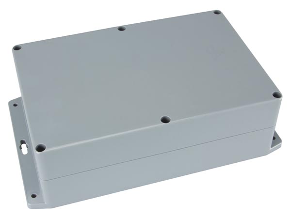 Plastkabinet m. flanger - GRÅ, IP65 (222x146x75mm)