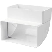Bøjning 90° 110x55 mm over lang side, vertikal, hvid