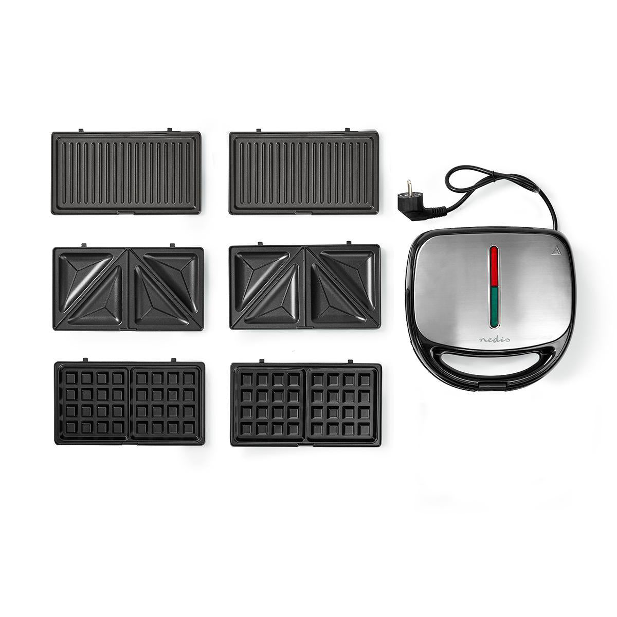 Multigrill - Sandwich/Vaffel/Grill, 800W, Sort