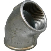 3/4" Galvaniseret vinkel 45° muffe/muffe