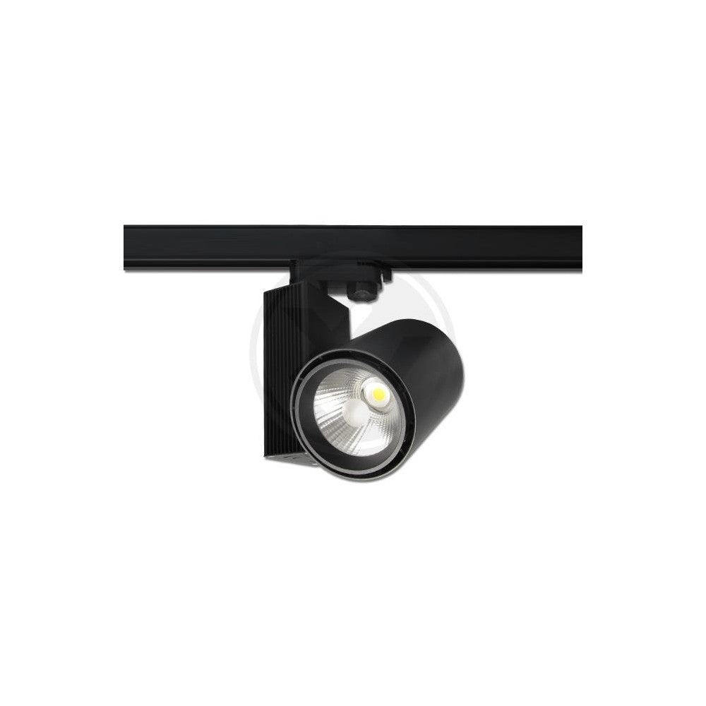 30W Sort LED spotlampe til 3-faset skinner med 24 graders spredning - Effektiv belysning med 2700lm og nem installation