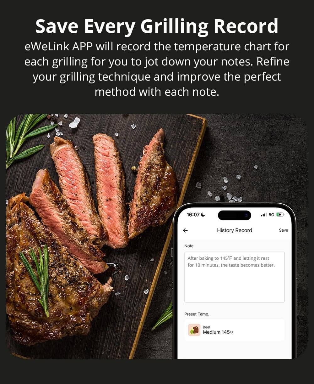 Smart BBQ-grilltermometer m. app. inkl. 2 prober