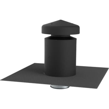 Ventilationshætte Ø160 sort m integreret tagpap isoleret 50 mm