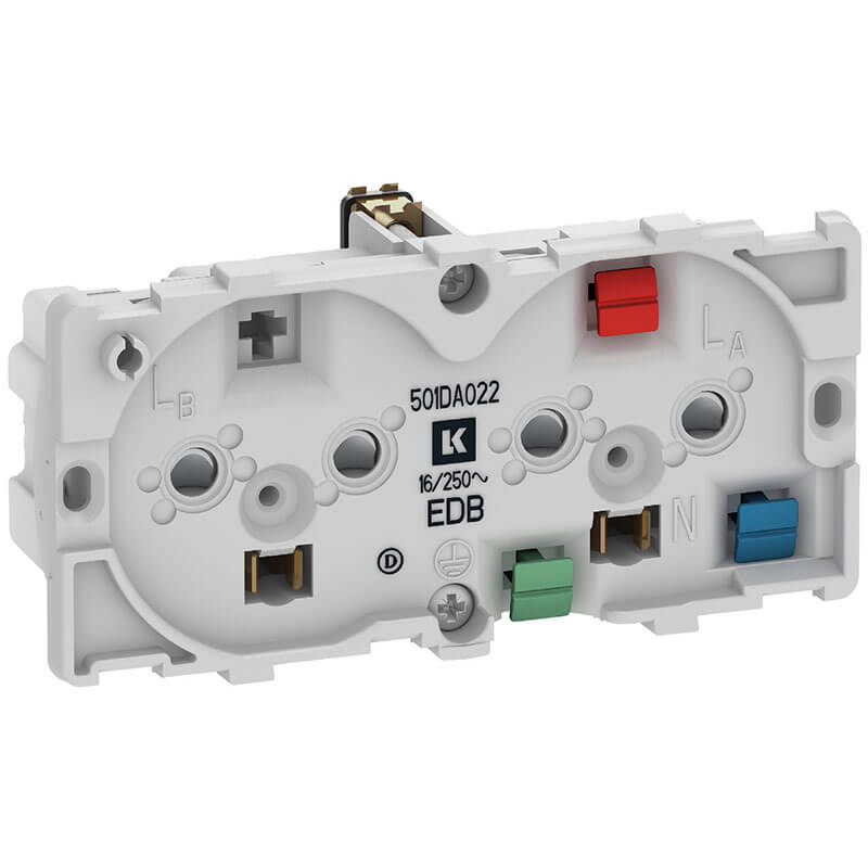 Fuga dobbelt stikkontakt EDB 2-polet m/jord 2m