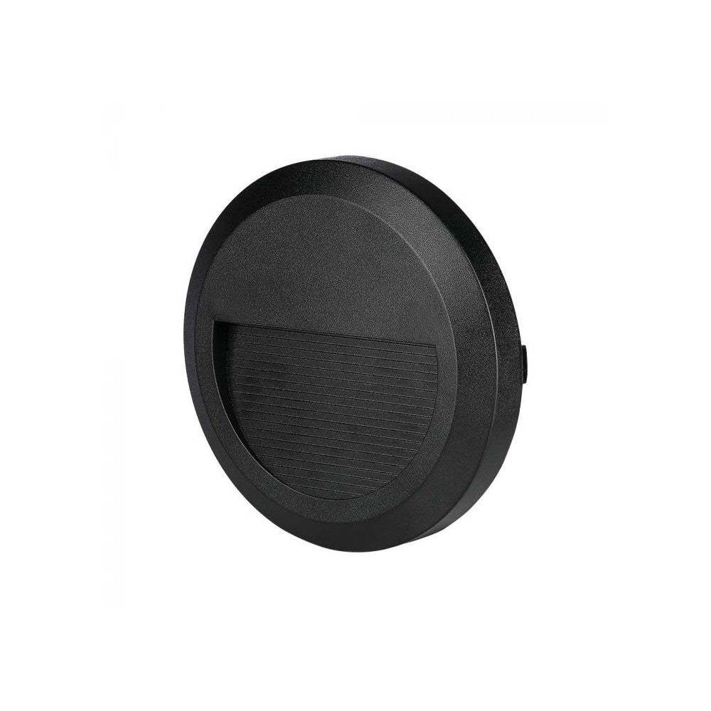 V-Tac 2W LED trappebelysning - Sort, IP65 udendørs, 230V, 80lm, RA80