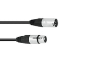 Prof. mikrofonkabel - 3pol XLR han/hun, Neutrik (0,9m)