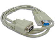 Seriel kabel - SUBD9 han til SUBD9 hun, Beige (10m)
