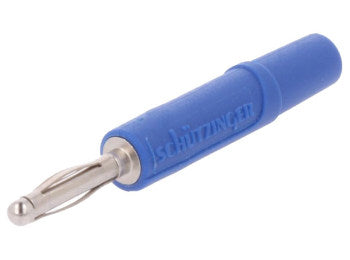 Bananstik - 2mm, 60Vdc / 10A, nikkel, Blå