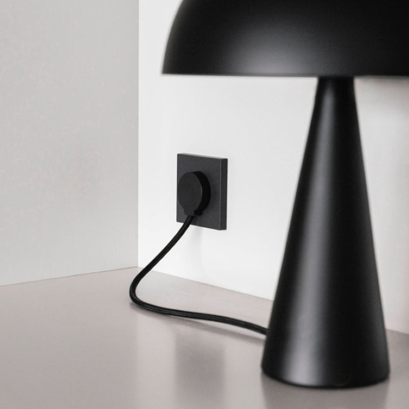 NORM flad stikprop, sort - Schuko