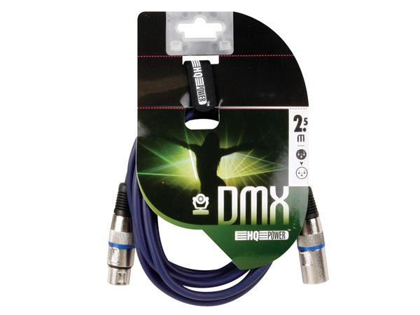 Prof. DMX kabel - 3P XLR han/hun (2,5m)