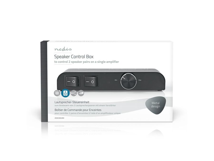 Højttaleromskifter - 2 vejs med volumenkontrol