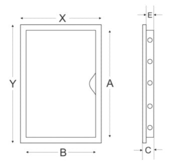 Inspektionslem - 100x100mm, Plast, Koksgrå