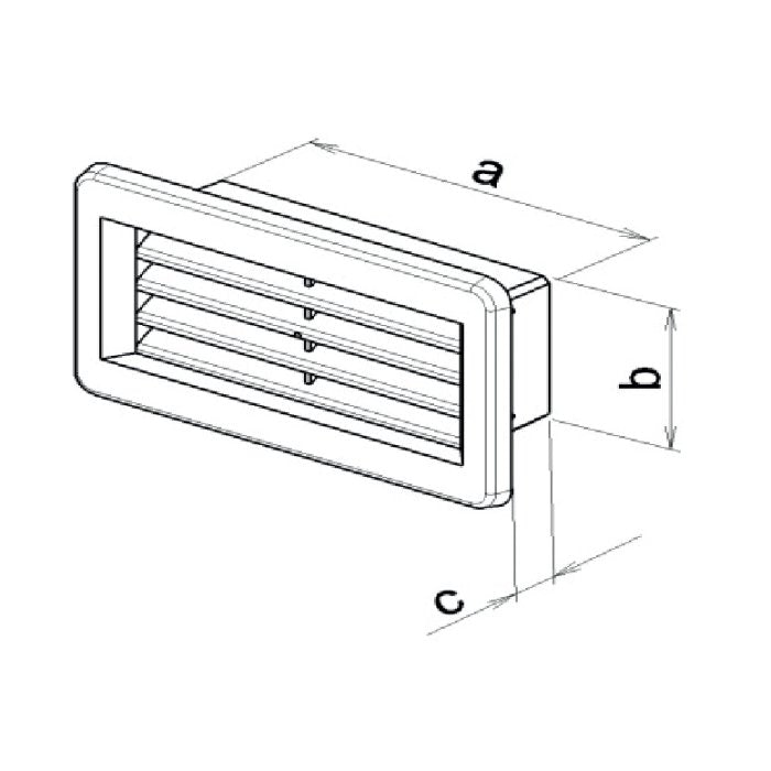 Endestykke til ventilationskanal - 110x55, Hvid