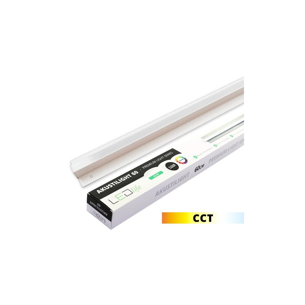 Troldtekt LED-skinne 90 cm, CCT - 27W, Akustilight, Planforsænket, 24V, 5 års producentgaranti