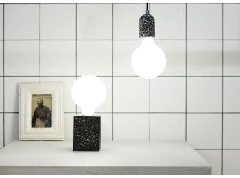 Bordlampe - 240V E27 Terrazzo, Mørkegrå (1,5m) (Max 60W)