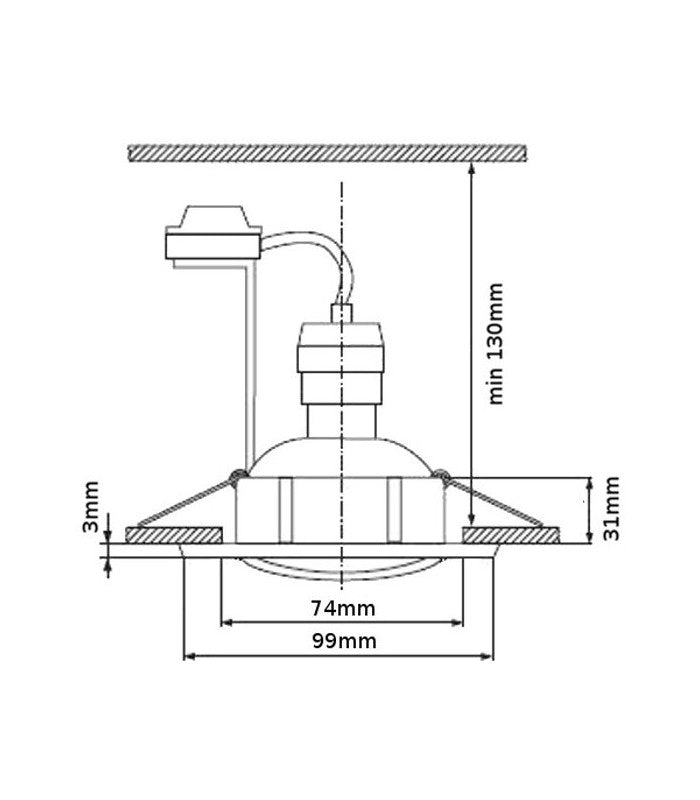 3-pak Indbygningsspot med 5W GU10 pære, børstet