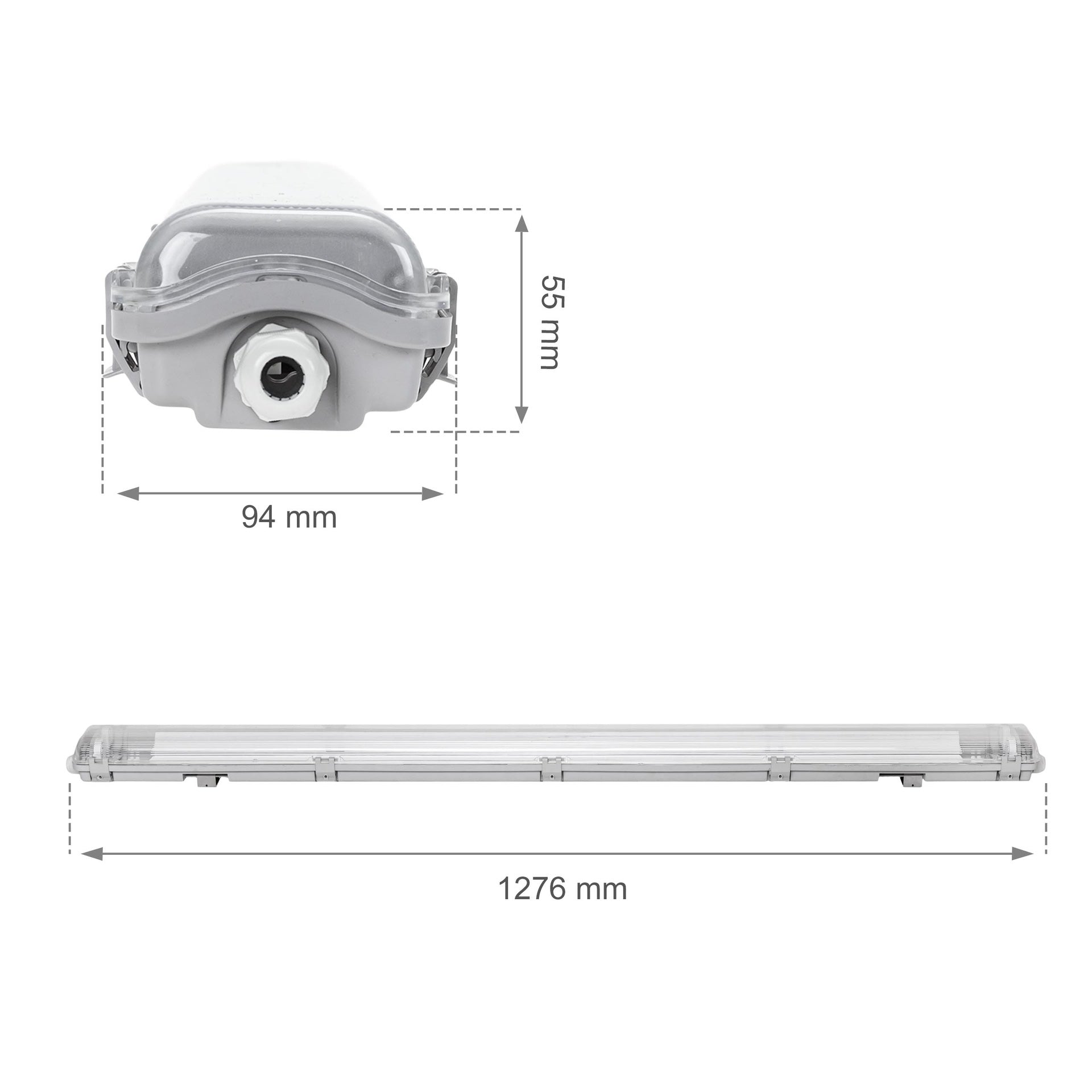 Limea LED armatur for LED rør 2x120cm IP65