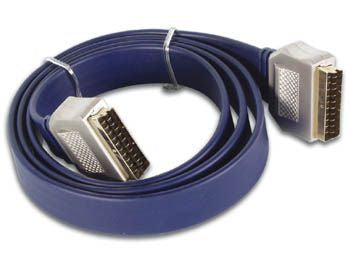 2 x SCART han, krydset og fuldt forbundet fladkabel (0,5m)