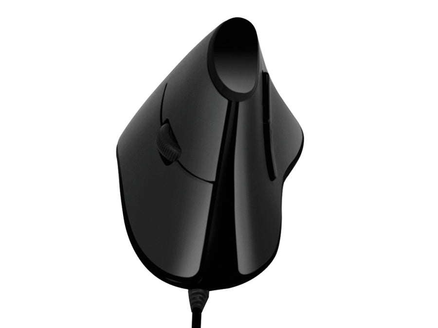 Mus - Ergonomisk, vertikal, 5-knapper, Sort