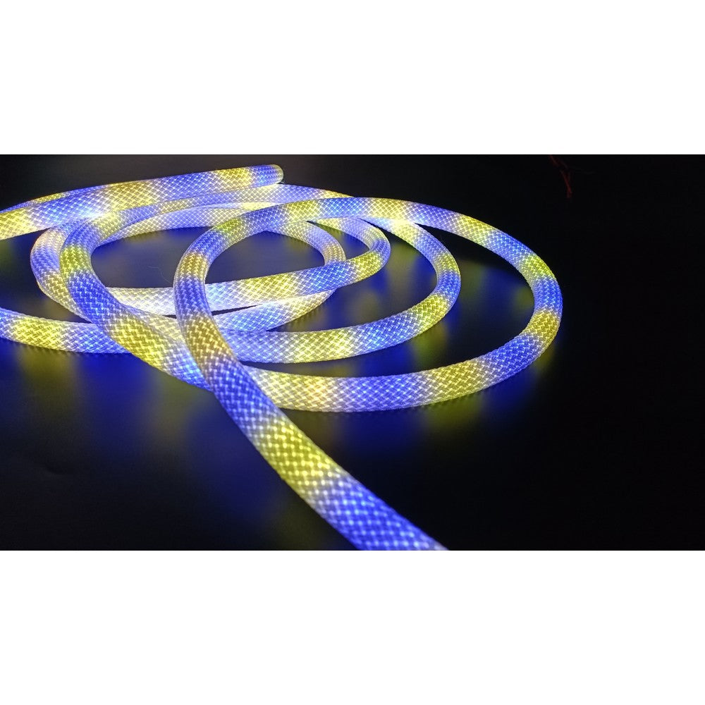 3m RGBIC Neon flex slange med Bluetooth App og fjernbetjening - Vævet reb, USB-opladning - Komplet sæt til lysdekorationer.
