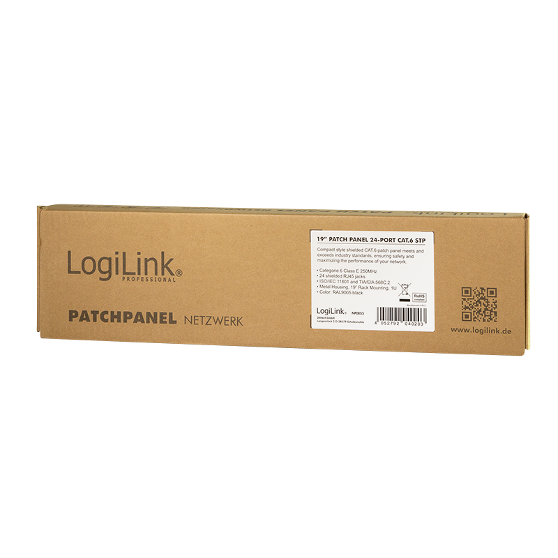 19" CAT6 Patch Panel - 24 Port, STP, Sort, EconLinie