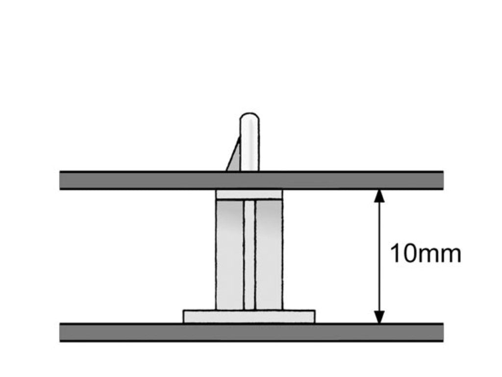 Selvklæbende printholder - Hul Ø4mm, H=10mm