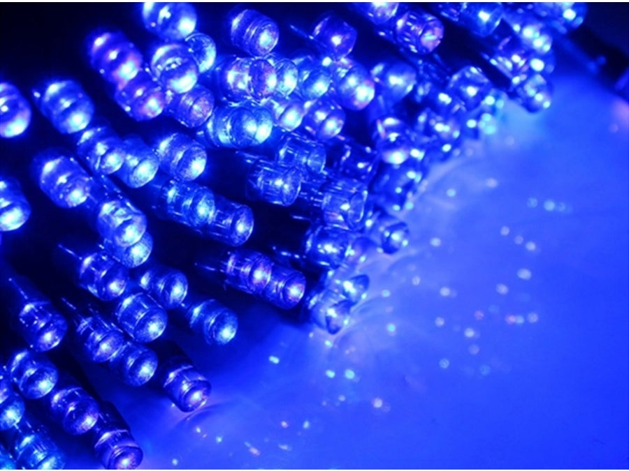 Udendørs solcelle LED lyskæde - 100 Blå LEDs (12m)