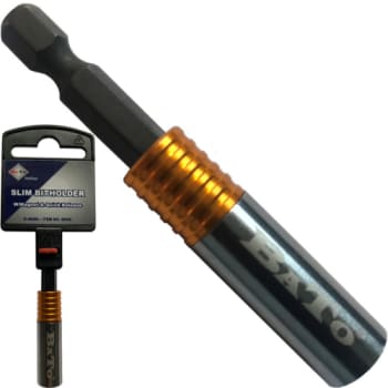 Bitsholder slim quicklock med magnet 1/4" x 65 mm, rustfri