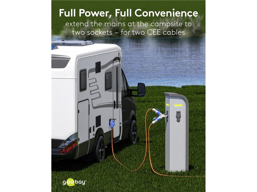 CEE adapterkabel - 3P han til 2 x 3P hun