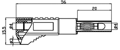 Bananstik m. sikkerhedskappe - 4mm, 60V / 32A, lodde, Rød